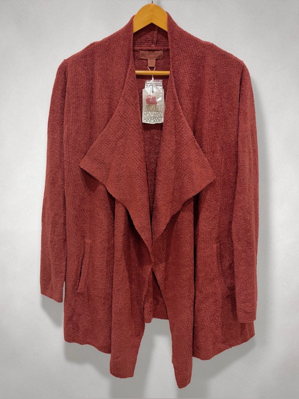 Barefoot Dreams Open-Front Cardigan in Dark Sienna Size S/M